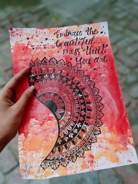 Chapter Name Design, Annual Result Day Decoration In School, Mandala With Quote, Mini Polaroid Painting, Diy Cute Things, Pen Mandala, Calligraphy Name Art, Designs For Drawing, Mandala Practice