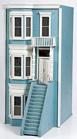 townhouse dollhouse Townhouse Dollhouse, Unique Dollhouses, Diarama Ideas, Miniature Buildings, City Houses, Miniature Dollhouses, Cardboard Dollhouse, Miniature Stuff, House Balcony