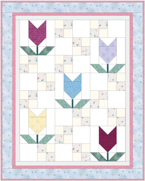 Easter Quilts Wall Hangings, Easter Quilts, Half Square Triangle Quilts Pattern, Flower Quilt Patterns, Crafting Space, Charm Square Quilt, Patchwork Quilting Designs, Quilting Designs Patterns, Spring Quilts