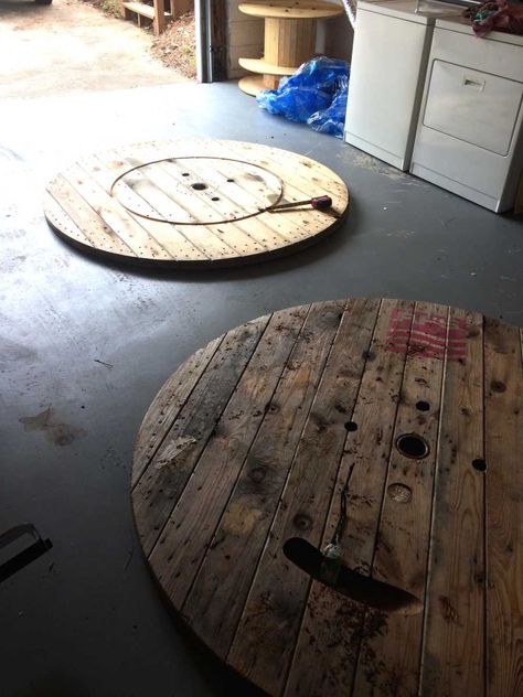 Cable Spool Tables, Wooden Cable Spools, Wooden Spool Projects, Spool Furniture, Spool Tables, Cable Spool, Wire Spool, Tiny House Village, Beautiful Bars