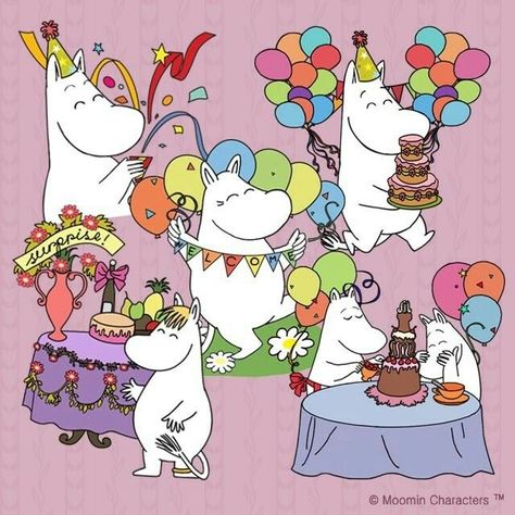 Moomin Wallpaper, Moomin Valley, Tove Jansson, Cute Messages, 1st Birthdays, Birthday Images, Cartoon Character, Bulletin Board, Wall Collage