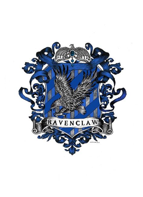 Ravenclaw Crest, Ravenclaw, Personal Style, Throw Pillow, Blue