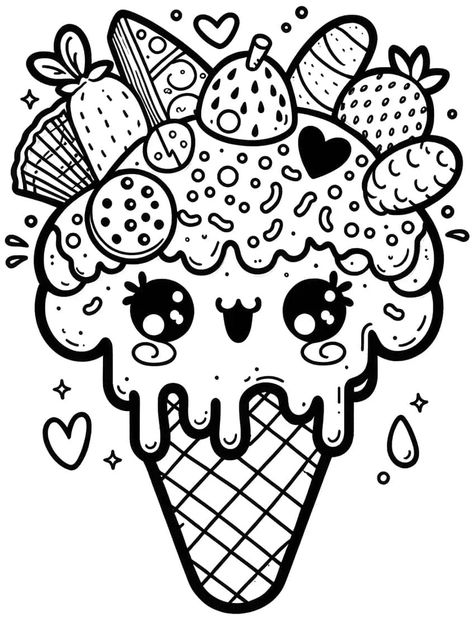 Sunset Coloring Pages, Colouring Pictures For Kids, Doodle Coloring Pages Free Printable, Kids Colouring Pages, Colouring Sheets For Kids, Free Colouring Pages, Coloring Sheets Free Printable, Colouring Sheets, Coloring Ice Cream