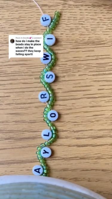 DIY Bracelet Ideas with Beads: Step-by-Step Guide Bracelets Diy Letters, Cute Beaded Bracelets Diy, Easy Bead Bracelets To Make, Love Beaded Bracelet, Beaded Wave Bracelet, Easy Beads Bracelets, Bead Bracelets With Letters, Wave Beaded Bracelet, Diy Letter Bracelets