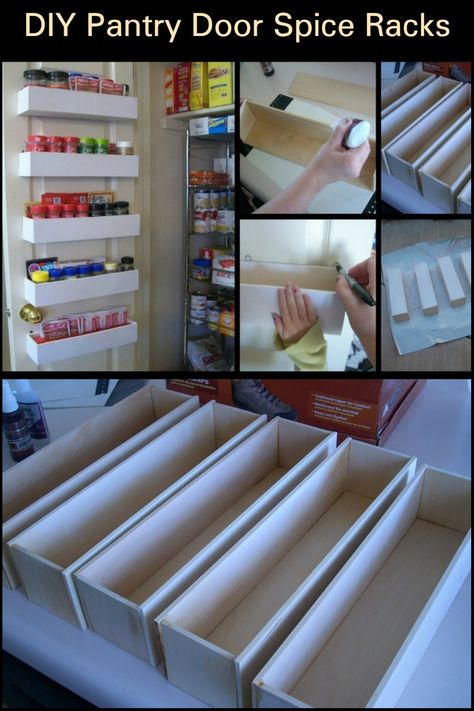 Do you need more space for storage in your kitchen? The answer is on the back of your cupboard doors! Diy Pantry Door Organizer, Over The Door Spice Rack, Spice Rack Diy, Diy Pantry Door, Pantry Door Spice Rack, Build Pantry, Pantry Door Storage, Diy Storage Solutions, Diy Storage Projects