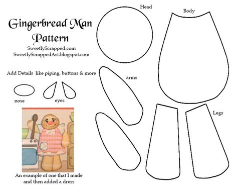 Paper Gingerbread Man Piecing Template - Craftfoxes Gingerbread Man Template, Scrapbook Patterns, The Gingerbread Man, Paper Piecing Scrapbooking, Gingerbread Girl, Paper Piecing Quilts, Paper Piecing Patterns, Printable Crafts, English Paper Piecing