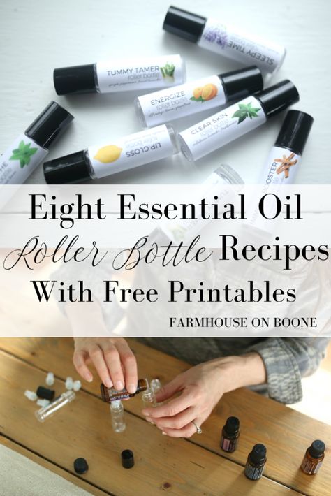 Eight Essential Oil Roller Bottle Recipes With Free Printables Essential Oil Recipes Rollerball, Oil Roller Bottle Recipes, Free Printables Christmas, Essential Oil Roller Bottle Recipes, Roller Bottle Recipes, Helichrysum Essential Oil, Essential Oil Roller Balls, Essential Oils Gifts, Essential Oil Roller Bottle