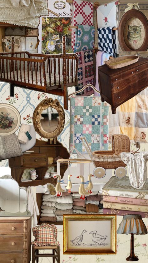 Eclectic Baby Nursery, Vintage Girl Nursery, Cottage Nursery, Vintage Kids Room, Traditional Nursery, Baby Nursery Inspiration, Toddler Girl Room, Nursery Room Design, Nursery Decor Neutral