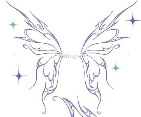 Swirly Tattoo, Wings Images, Fairy Wings Drawing, Fairy Wing Tattoos, Tattoo Wings, Wing Tattoo Designs, Fairy Tattoo Designs, Star Tattoo Designs, Wings Drawing