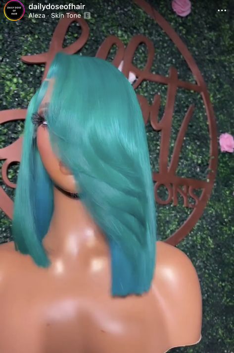 Tiffany Blue Hair, Colored Hairstyles, Making Wigs, Creative Hair Color, Protective Hairstyles Braids, Pretty Hair Color, Pretty Braided Hairstyles, Hair Appointment, Wavy Bobs