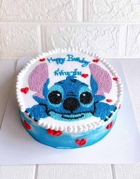 Simple Stitch Cake, Easy Stitch Cake, Stitch Sheet Cake, Stitch Cupcake Cake, Pastel Stitch, Stitch Cakes, Lilo And Stitch Cake, Cake Designs For Kids, Stitch Cake