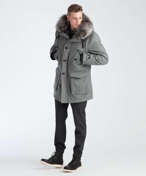 Bonded Wool Summit Parka in Grey Todd Snyder, Men's Jackets, Tailored Suits, Canada Goose Jackets, Mens Coats, Parka, Mens Jackets, New Arrivals, Winter Jackets