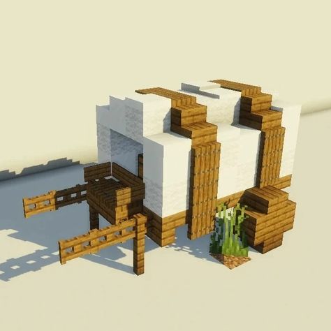 Minecraft Stable Decoration, Cart Design Minecraft, Medieval Stables Minecraft, Minecraft Cart Build, Minecraft Dig Site, Camel Minecraft Stable, Minecraft Horse Cart, Minecraft Camp Ideas, Minecraft Medieval Village Decorations