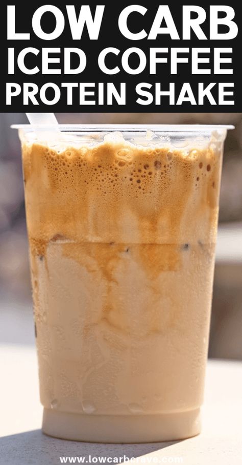 Low Carb Iced Coffee, Homemade Iced Latte, Shakes Healthy, Healthy Iced Coffee, Protein Shake Recipe, Iced Coffee Protein Shake Recipe, Recipes Protein, Morning Energy, Keto Coffee Recipe