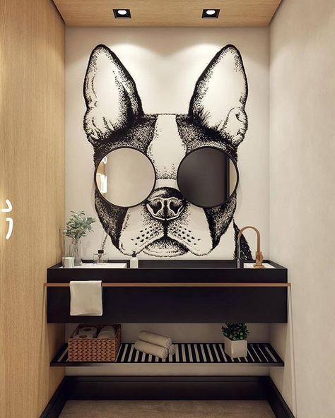 Interior Design & Decor on Instagram: “Oh My Dog by @premazzifavoritointeriores / SaoPaulo, Brazil 😍 #bathroom #powderroom #decor #interior #interiors #interiores #interiordesign” Dog Bathroom, Dog Grooming Salons, Kids Interior Design, Pet Hotel, Home Design Decor, Guest Bathroom, Kids Decor, My Dog, 인테리어 디자인