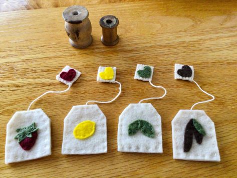 Felt Tea Bags, Felt Food Diy, Play Food Set, Pretend Play Food, Memory Match Game, Felt Play Food, Pretend Play Kitchen, Toy Food, Food Diy