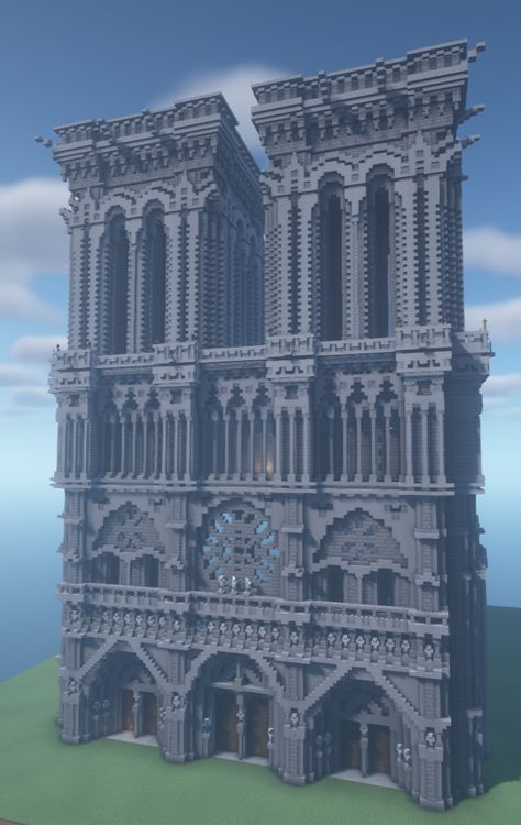 Work in progress - I will post the next part when it will be finished - Original build based on real pictures of the monument. Minecraft Monument, Minecraft Server, Minecraft Buildings, Work In Progress, Real Pictures, Notre Dame, Monument, Minecraft, The Next