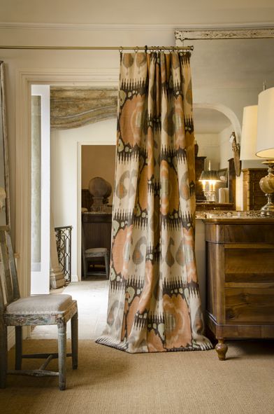 Lewis & Wood Fabric Nest Ideas, Wood Curtain, Peony Wallpaper, Ikat Design, Lined Curtains, Kimono Fabric, Ikat Fabric, Pierre Frey, Made To Measure Curtains