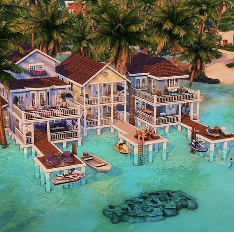 Sims Lake House, Cool Sims 4 Builds, Sims Beach House, Sims 4 Sulani, Sims 4 Beach House, Coastal Office, The Sims 4 Lots, Sims Freeplay Houses, Die Sims 4