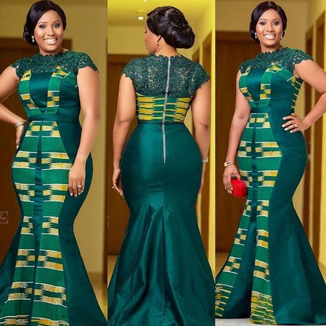 25 Trendy Ankara Styles For Wedding You'll Love | Thrive Naija Ankara Long Gown Styles, African Wedding Attire, African Lace Styles, Long African Dresses, Ankara Dress Styles, African Dresses Modern, Ankara Gown Styles, Latest Ankara, Lace Dress Styles