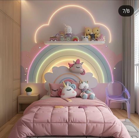 For inspiring girls' bedroom ideas, you’ve come to the right place. We’ve curated designer examples that are both stylish and functional. From bunk beds Affordable Living Room Ideas, Unicorn Bedroom Ideas, Affordable Living Room, Rainbow Bedroom, Decor Ideas For Living Room, Home Decor Cozy, Unicorn Bedroom, Purple Bedrooms, Modern Kids Room