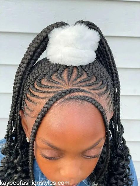 Braids For Black Kids, Style Natural Hair, Ghana Braids Hairstyles, Cornrow Ponytail, Craft Closet, African Hair Braiding Styles, Faux Locs Hairstyles, Cute Braided Hairstyles, Girls Natural Hairstyles