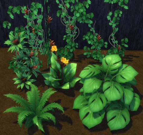 Plant Footprint Overrides ● Sims 4 CC Objects Sims 4 Cc Objects, Tropical Furniture, Ivy Wall, Cc Folder, Play Sims 4, Outside Plants, Swiss Cheese Plant, Sims 4 Cc Folder, Jungle Adventure