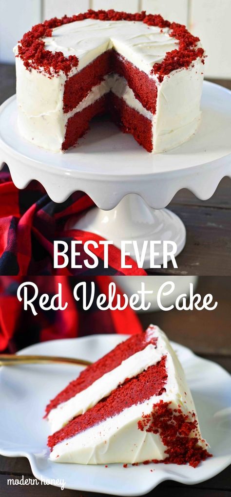 Perfect Red Velvet Cake Recipe, Best Red Velvet Cake Recipe, Bolo Red Velvet Receita, Homemade Red Velvet Cake, Dessert Crepes, Best Red Velvet Cake, Dessert Halloween, Whipped Cream Cheese Frosting, Bolo Red Velvet