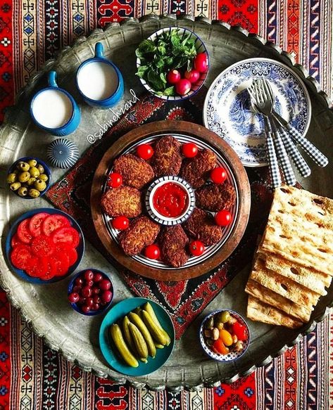 Persian Food Iranian Cuisine, Iranian Dishes, Iran Food, Iranian Cuisine, Potato Patties, Persian Cuisine, Iranian Food, Amazing Food Decoration, Catering Ideas Food