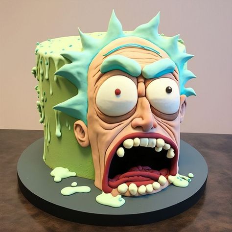 Rick And Morty Cake, Juggalo Family, Chris B, Mini Cakes Birthday, Rick Y Morty, Creative Birthday Cakes, Food Recepie, Piece Of Cakes, Diy Birthday