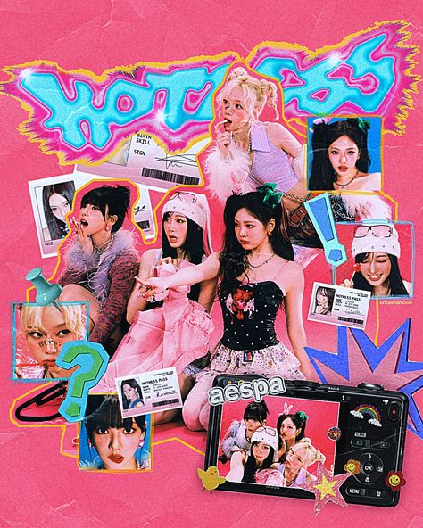 aespa hot mess poster #karina #winter #giselle #ningning #aespa #hotmess #aespaposter #graphicdesign #poster #wallprint #kpopedit #kpop Giselle Ningning, Winter Giselle, Royal High Outfits Ideas Cheap, Karina Winter, Aespa Kpop, Y2k Photos, Y2k Posters, Pop Magazine, Aespa Icons