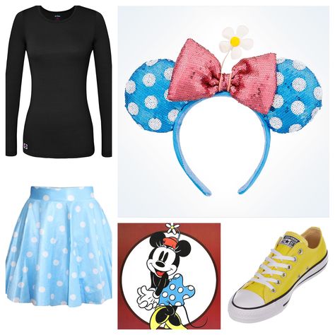 Vintage Minnie Mouse Costume, Minnie Mouse Outfit Ideas, Minnie Mouse Bounding, Minnie Disneybound, Minnie Mouse Inspired Outfit, Disneybound Outfits Summer, Minnie Mouse Disneybound, Disneybounding Ideas, Adult Disney Costumes