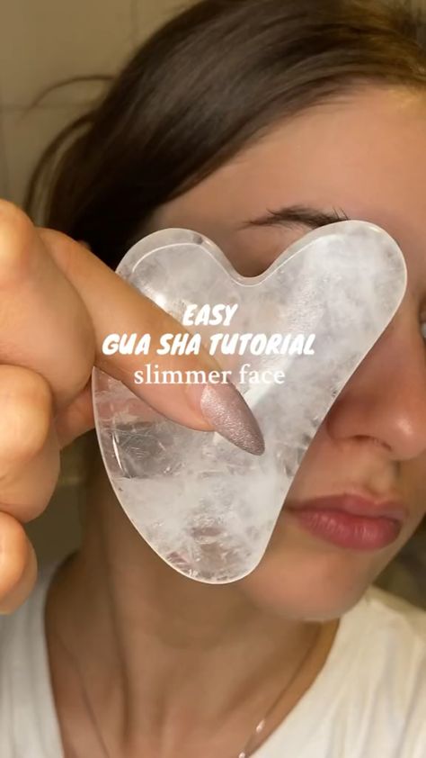 EASY GUA SHA TUTORIAL slimmer face Id: ofeemi7 Facial Routine Skincare, Haut Routine, Beauty Treatments Skin Care, Facial Massage Routine, Facial Routines, Face Skin Care Routine, Slimmer Face, Perfect Skin Care Routine, Healthy Skin Tips