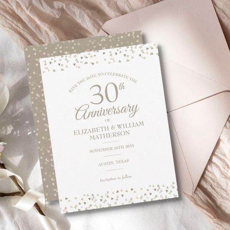 Save the Date 30th Anniversary Hearts Confetti  Announcement Postcard Anniversary Save The Date, 50th Anniversary Invitations, 50th Wedding Anniversary Invitations, Heart Wedding Invitations, 50th Wedding Anniversary Party, Wedding Anniversary Celebration, 50th Anniversary Party, Heart Confetti, Wedding Anniversary Invitations