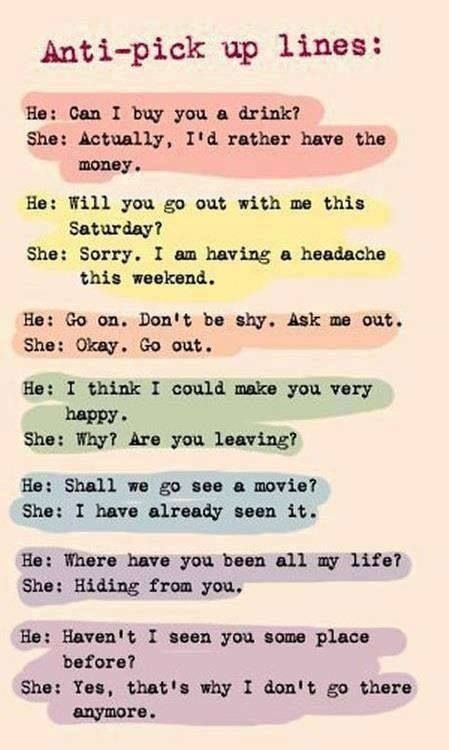 Anti Pick Up Lines, Clever Pick Up Lines, Sarcastic Comebacks, Menulis Novel, Funny Pick, Pick Up Lines Funny, Pickup Lines, Funny Texts Jokes, Funny Comebacks