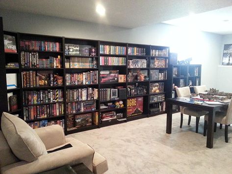 geek-nerd-hides-toys-in-home-9 Games Cafe, Nerd House, Games Storage, Set Up Gamer, Board Game Room, Geek Room, Nerd Room, Nerd Cave, Home Game Room