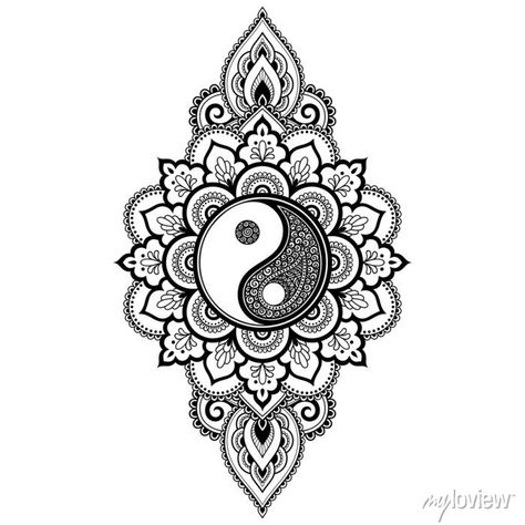 Yin Yang Icon, Ying Yang Symbol, Yin Yang Illustration, Yin Yang Pattern, Mandala Henna, Yin Yang Tattoos, Mehndi Style, Mehndi Tattoo, Graphic Design Elements