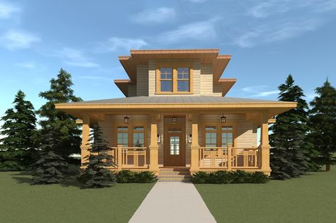 Plan #64-255 - Houseplans.com Florida Cracker House Plans, Florida Cracker House, Florida Cracker, Cracker House, Two Master Suites, Big Porch, Narrow Lot House, Narrow Lot House Plans, Florida Style