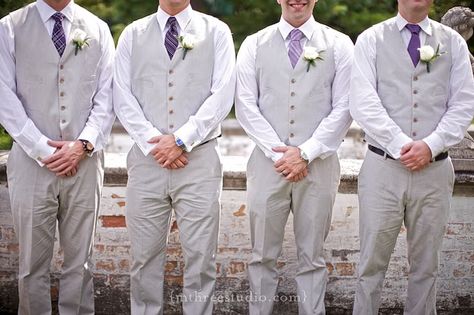 Lake Park Bistro Wedding | Villa Terrace Wedding | Italian Villa Wedding | French Bistro Wedding | DIY Wedding groomsmen in vests, purple ties, purple groomsmen, grey groomsmen suits photo by m three studio Purple Groomsmen, White Tuxedo Wedding, Gray Groomsmen Suits, Lake Michigan Wedding, Groomsmen Grey, Wedding Groomsmen, Groomsmen Suits, Groomsmen Attire, Gray Weddings