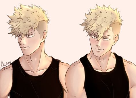 Bakugo With An Undercut, Bakugou With Undercut, Mha Undercut, Bakugou Hairstyle, Bakugou Undercut, Bakugo Undercut, Anime Undercut, Male Undercut, White Hair Anime Guy