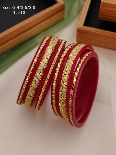 Bengali Shakha Pola Design, Bengali Pola Design Gold, Shaka Pola Bangles, Plastic Bangles With Gold Design, Shakha Pola Bangles Gold, Bengali Bangles Gold, Gold Pola Badhano Design, Sankha Pola Design, Pola Design Gold