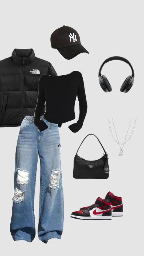 Cute Black Fits, Dr Outfits Shifting, Cool Outfits For Teens, Y2k Black Outfit, Fasion Outfits, Diy Vetement, Black Y2k, Trendy Outfits For Teens, Swaggy Outfits