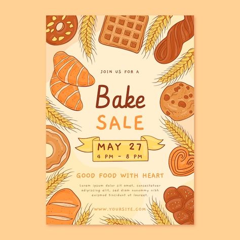 Bake Sale Advertising Ideas, Baking Advertising Ideas, Food Product Advertisement Design Poster, Baking Poster Ideas, Bake Sale Flyer Ideas, Bake Sale Poster Ideas, Cute Flyers, Food Poster Ideas, Food Sale Flyer