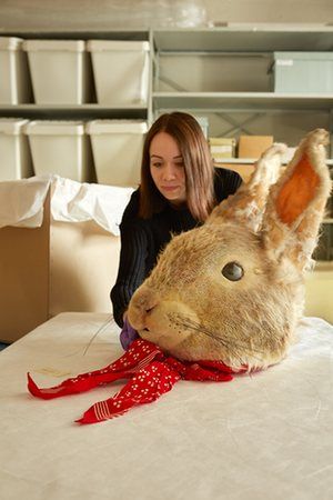 Collections assistant Paris Hart , at the Thurrock centre last week, packs the headdress for Peter Rabbit from the Royal Ballet production of Tales of Beatrix Potter. House Costume, Tales Of Beatrix Potter, Theatre Inspiration, The Royal Ballet, Peter Rabbit And Friends, Royal Opera House, Puppet Theater, Past And Future, Royal Ballet