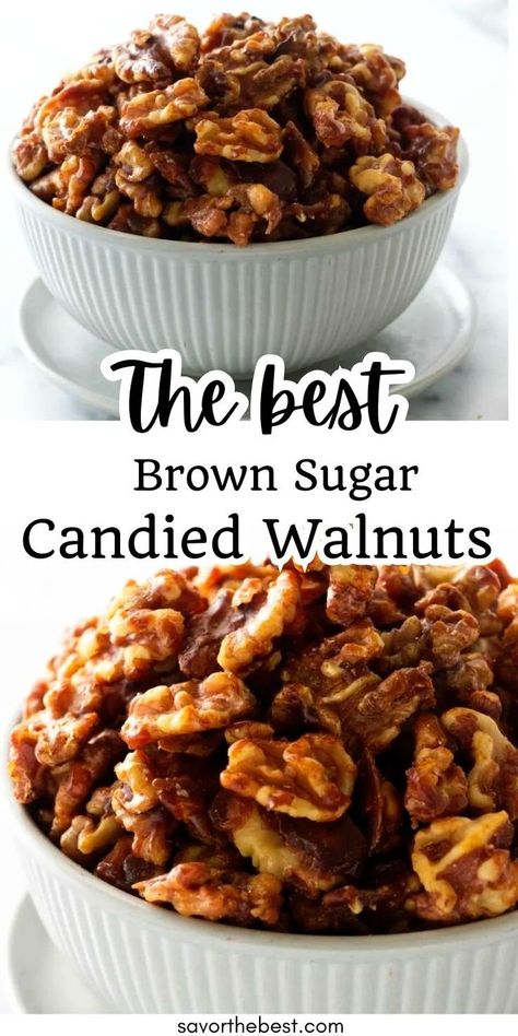 Brown Sugar Candied Walnuts are destined to become your new favorite snack! With just a few simple ingredients and a mere 5 minutes of your time, you’ll have a treat that’s perfect for any occasion. Whether you’re hosting a party or just craving something sweet and crunchy, these candied walnuts will not disappoint. So gather your ingredients and get ready to indulge in the irresistible aroma and taste of homemade Brown Sugar Candied Walnuts. Candy Walnuts Recipe Easy, Sugar Walnuts Recipe, Candied Walnuts For Salad, Candied Nuts Recipe, Candied Walnut Recipe, Homemade Brown Sugar, Snack Salad, Spiced Walnuts, Glazed Walnuts