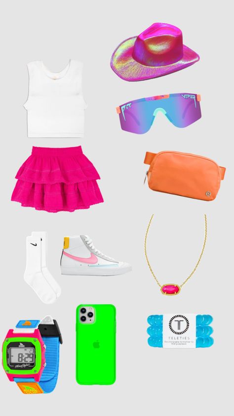 #neon# Neon Dance Outfit, Middle School Dance Outfits, School Dance Outfits, Neon Dance, Middle School Dance, Dance Outfit, School Dances, Preppy Outfits, Dance Outfits