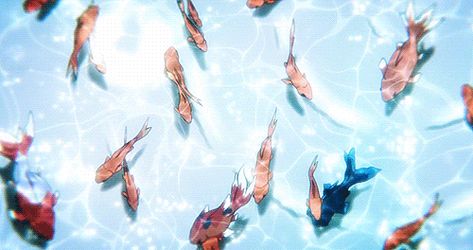 Anime style drawing of fish swimming. Focus on movement of fish and water. Animated Gif, Also a format of the animated. Ocean Gif, Fish Gif, Gif Background, Random Gif, Animated Banners, Anime Gifs, Banner Gif, Gif Pictures, Aesthetic Gif