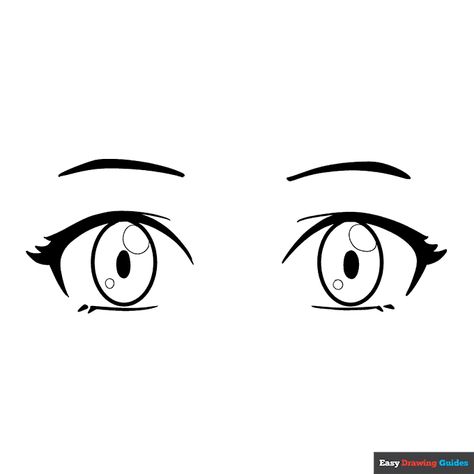 Anime and Manga Eyes step-by-step drawing tutorial: step 7 Anime Eyebrows, Female Anime Eyes, Anime Eyes Step By Step, Anime Eyes Drawing, Mata Manga, Learn To Draw Anime, Eyes Step By Step, Anime Lips, How To Draw Anime Eyes