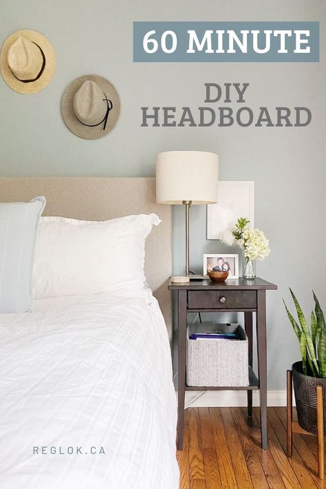 Low Profile Headboard Diy, Apolstered Headboard Bedrooms, Apolstered Headboard, Reupholster Headboard, Diy King Size Headboard, Homemade Headboards, Headboard Makeover, Diy Bed Headboard, Simple Headboard