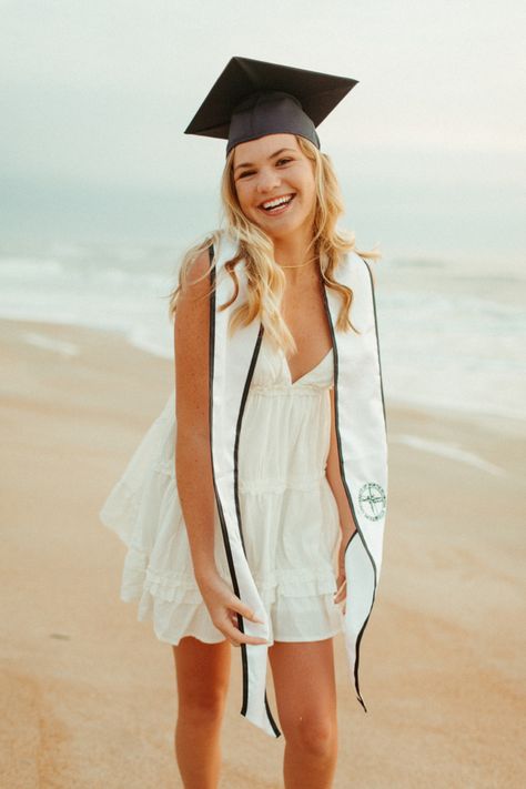 Graduation photoshoot. Graduation photos. Grad photoshoot. Senior photos. University of North Florida. UNF. Zeta Tau Alpha. Sorority. St. Augustine. Jacksonville beach. Neptune beach. Atlantic beach. Photographer- Halle Morgan Photo College Graduation Beach Pictures, Grad Pics At The Beach, Graduation Photos At The Beach, Beach Photoshoot Graduation, Grad Photoshoot Beach, Beach Grad Photos, Beach Grad Pics, Beach Graduation Pictures, Senior Photos Beach